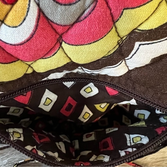 VERA BRADLEY Puccini Velcro Mini Hipster Crossbody Brown Yellow Orange Floral - Picture 9 of 14